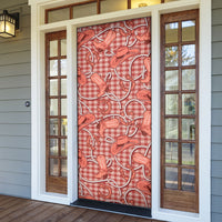 Red Hawaii Palaka Cowboy Door Cover Hawaiian Paniolo Festival Spirit LT19 - Polynesian Pride