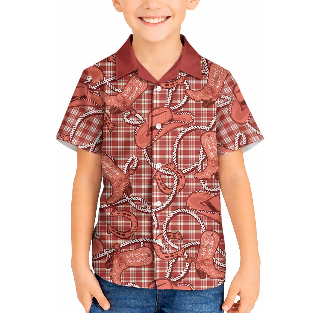 Red Hawaii Palaka Cowboy Hawaiian Shirt Hawaiian Paniolo Festival Spirit LT19 - Polynesian Pride