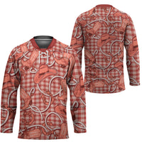 Red Hawaii Palaka Cowboy Hockey Jersey Hawaiian Paniolo Festival Spirit LT19 - Polynesian Pride