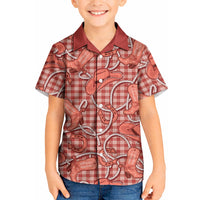 Red Hawaii Palaka Cowboy Kid Hawaiian Shirt Hawaiian Paniolo Festival Spirit LT19 Kid Red - Polynesian Pride