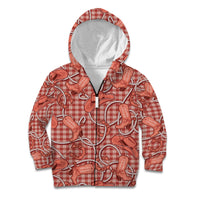 Red Hawaii Palaka Cowboy Kid Hoodie Hawaiian Paniolo Festival Spirit LT19 Zip Hoodie Red - Polynesian Pride