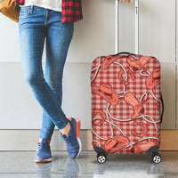 Red Hawaii Palaka Cowboy Luggage Cover Hawaiian Paniolo Festival Spirit LT19 - Polynesian Pride