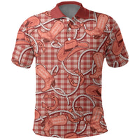 Red Hawaii Palaka Cowboy Polo Shirt Hawaiian Paniolo Festival Spirit LT19 Red - Polynesian Pride