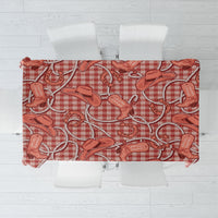 Red Hawaii Palaka Cowboy Tablecloth Hawaiian Paniolo Festival Spirit LT19 Red - Polynesian Pride