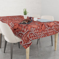 Red Hawaii Palaka Cowboy Tablecloth Hawaiian Paniolo Festival Spirit LT19 - Polynesian Pride