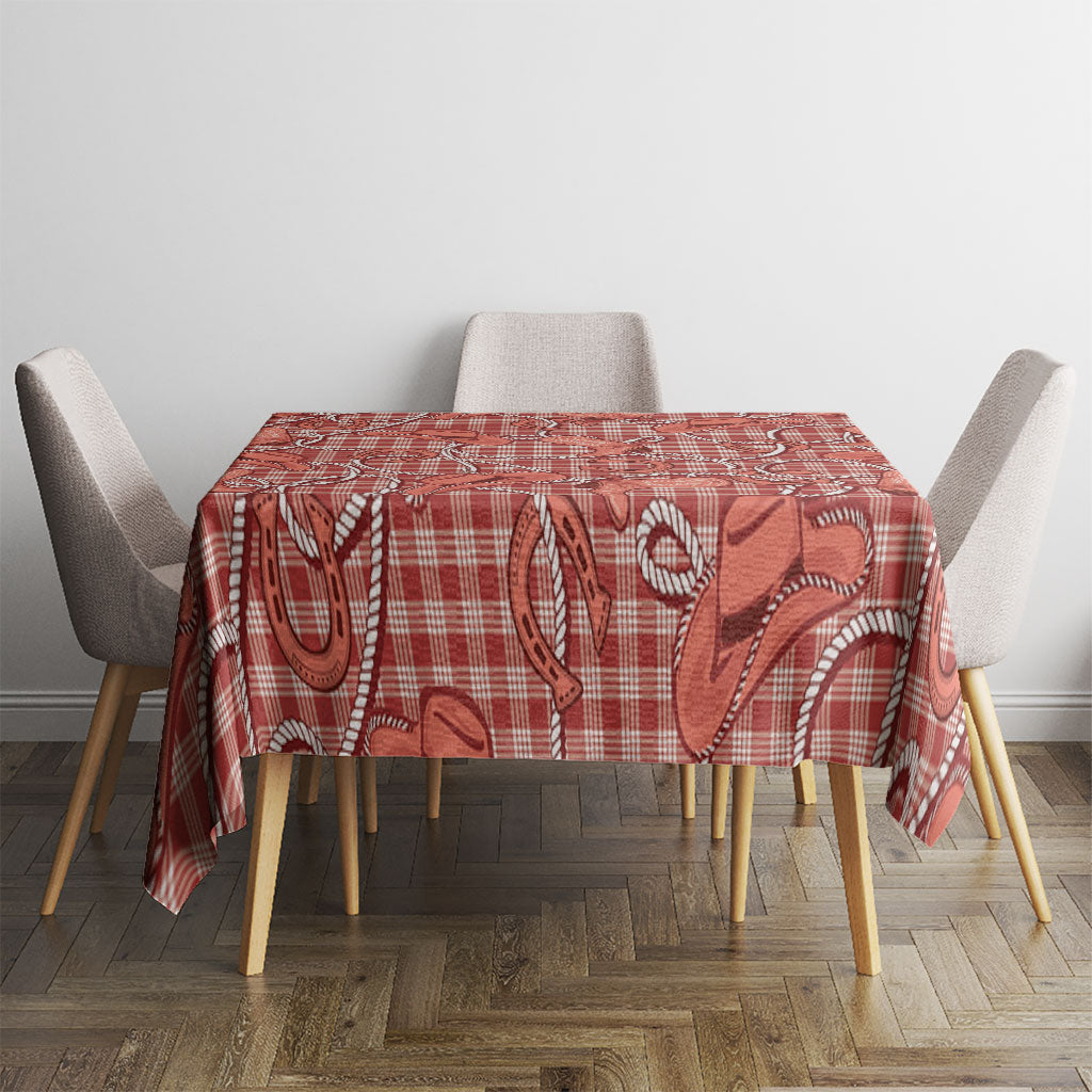 Red Hawaii Palaka Cowboy Tablecloth Hawaiian Paniolo Festival Spirit LT19 - Polynesian Pride