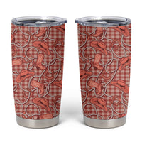 Red Hawaii Palaka Cowboy Tumbler Cup Hawaiian Paniolo Festival Spirit LT19 Red - Polynesian Pride