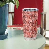 Red Hawaii Palaka Cowboy Tumbler Cup Hawaiian Paniolo Festival Spirit LT19 - Polynesian Pride