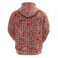 Red Hawaii Palaka Cowboy Zip Hoodie Hawaiian Paniolo Festival Spirit LT19 - Polynesian Pride