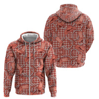 Red Hawaii Palaka Cowboy Zip Hoodie Hawaiian Paniolo Festival Spirit LT19 - Polynesian Pride