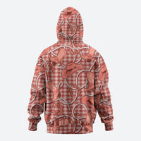Red Hawaii Palaka Cowboy Zip Hoodie Hawaiian Paniolo Festival Spirit LT19 - Polynesian Pride