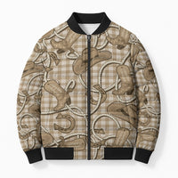 Beige Hawaii Palaka Cowboy Bomber Puffer Jacket Hawaiian Paniolo Festival Spirit LT19 Unisex Beige - Polynesian Pride