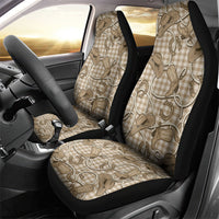Beige Hawaii Palaka Cowboy Car Seat Cover Hawaiian Paniolo Festival Spirit LT19 - Polynesian Pride