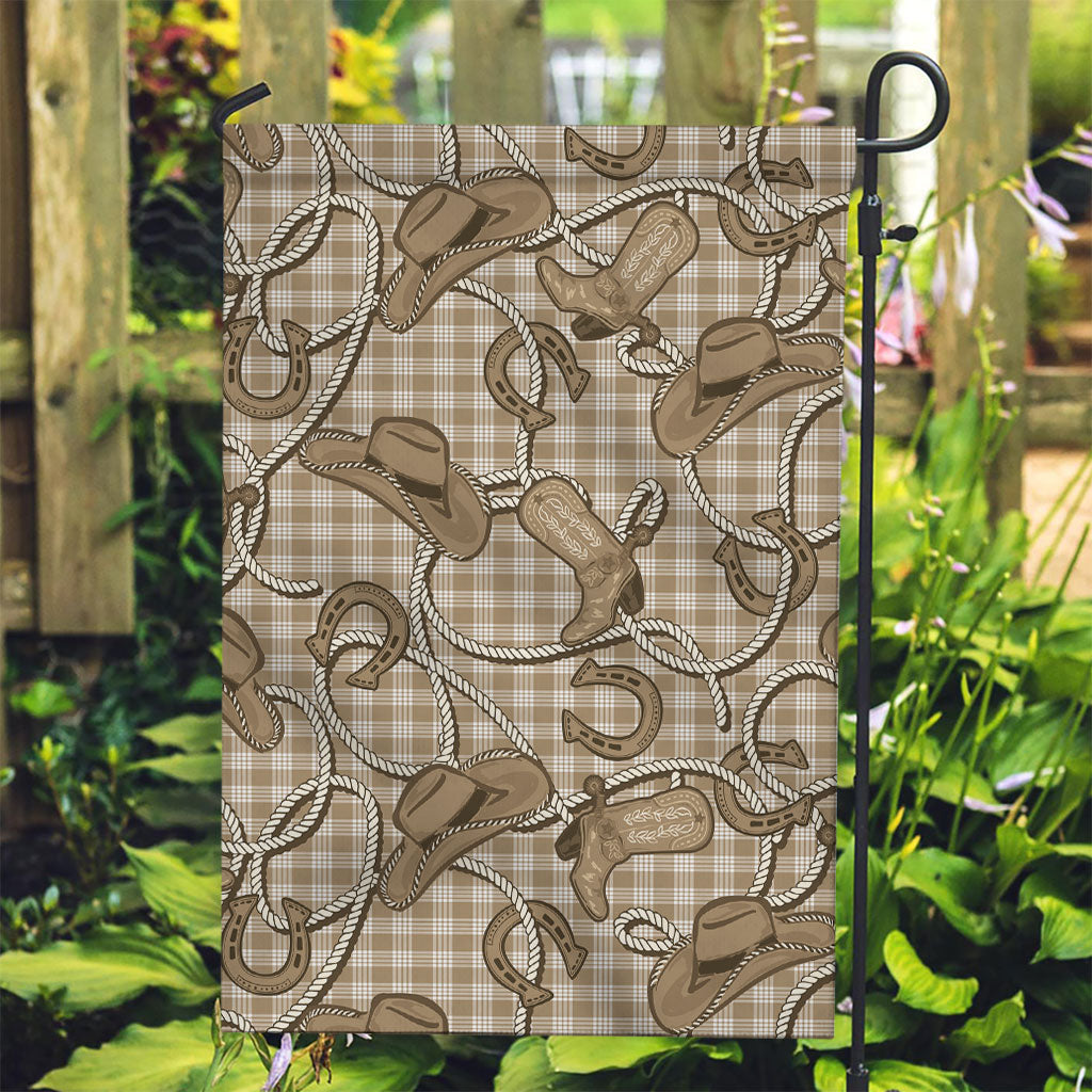 Beige Hawaii Palaka Cowboy Garden Flag Hawaiian Paniolo Festival Spirit LT19 Garden Flag Beige - Polynesian Pride