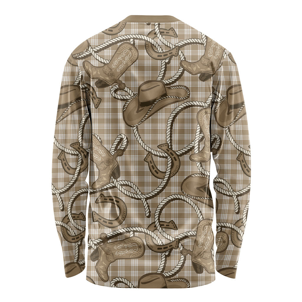 Beige Hawaii Palaka Cowboy Long Sleeve Shirt Hawaiian Paniolo Festival Spirit LT19 - Polynesian Pride
