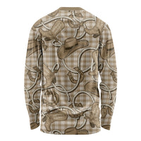 Beige Hawaii Palaka Cowboy Long Sleeve Shirt Hawaiian Paniolo Festival Spirit LT19 - Polynesian Pride