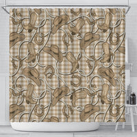 Beige Hawaii Palaka Cowboy Shower Curtain Hawaiian Paniolo Festival Spirit LT19 - Polynesian Pride