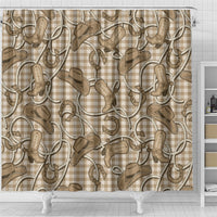 Beige Hawaii Palaka Cowboy Shower Curtain Hawaiian Paniolo Festival Spirit LT19 - Polynesian Pride