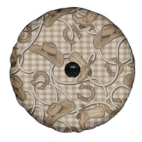 Beige Hawaii Palaka Cowboy Spare Tire Cover Hawaiian Paniolo Festival Spirit LT19 - Polynesian Pride