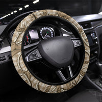 Beige Hawaii Palaka Cowboy Steering Wheel Cover Hawaiian Paniolo Festival Spirit LT19 Universal Fit Beige - Polynesian Pride