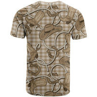 Beige Hawaii Palaka Cowboy T Shirt Hawaiian Paniolo Festival Spirit LT19 - Polynesian Pride