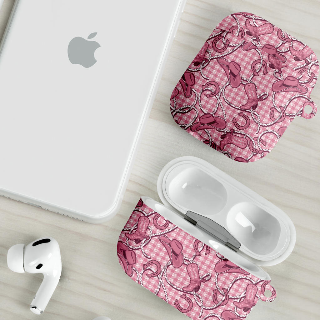 Pink Hawaii Palaka Cowboy AirPods Case Hawaiian Paniolo Festival Spirit LT19 - Polynesian Pride