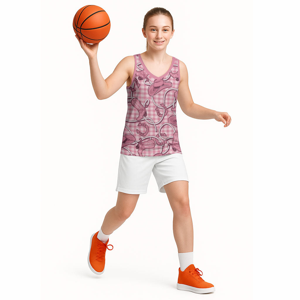 Pink Hawaii Palaka Cowboy Basketball Jersey Hawaiian Paniolo Festival Spirit LT19 - Polynesian Pride