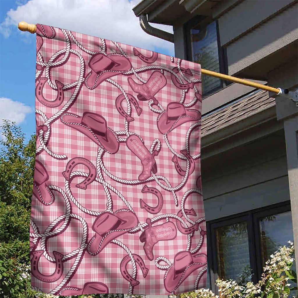 Pink Hawaii Palaka Cowboy Garden Flag Hawaiian Paniolo Festival Spirit LT19 - Polynesian Pride