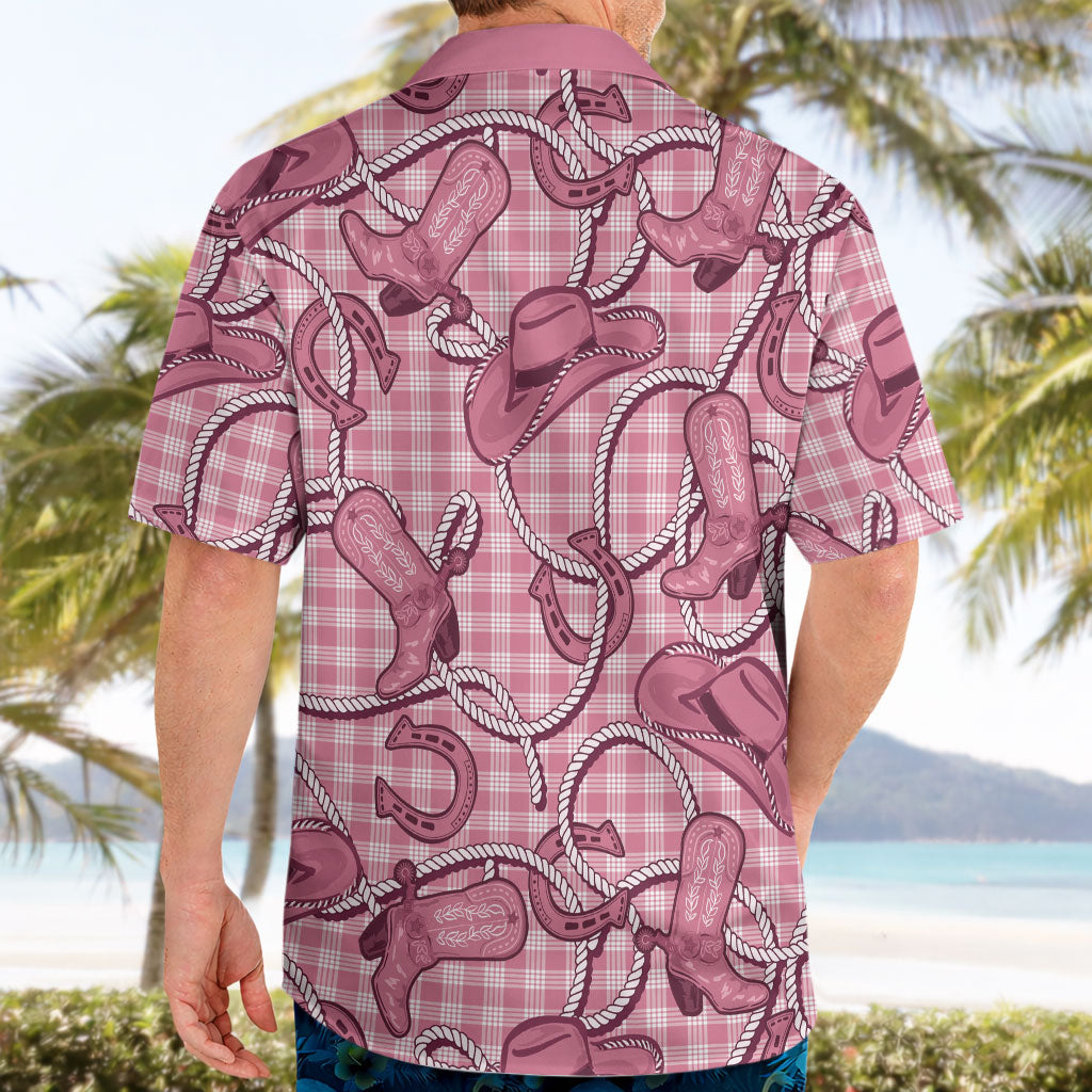 Pink Hawaii Palaka Cowboy Hawaiian Shirt Hawaiian Paniolo Festival Spirit LT19 - Polynesian Pride