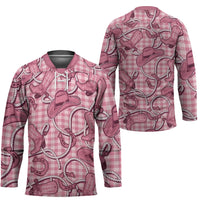 Pink Hawaii Palaka Cowboy Hockey Jersey Hawaiian Paniolo Festival Spirit LT19 - Polynesian Pride