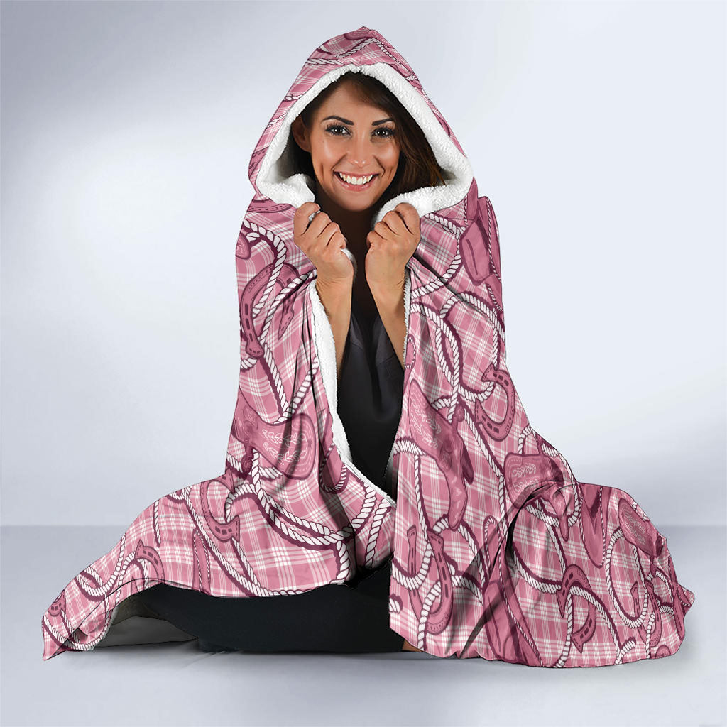Pink Hawaii Palaka Cowboy Hooded Blanket Hawaiian Paniolo Festival Spirit LT19 - Polynesian Pride