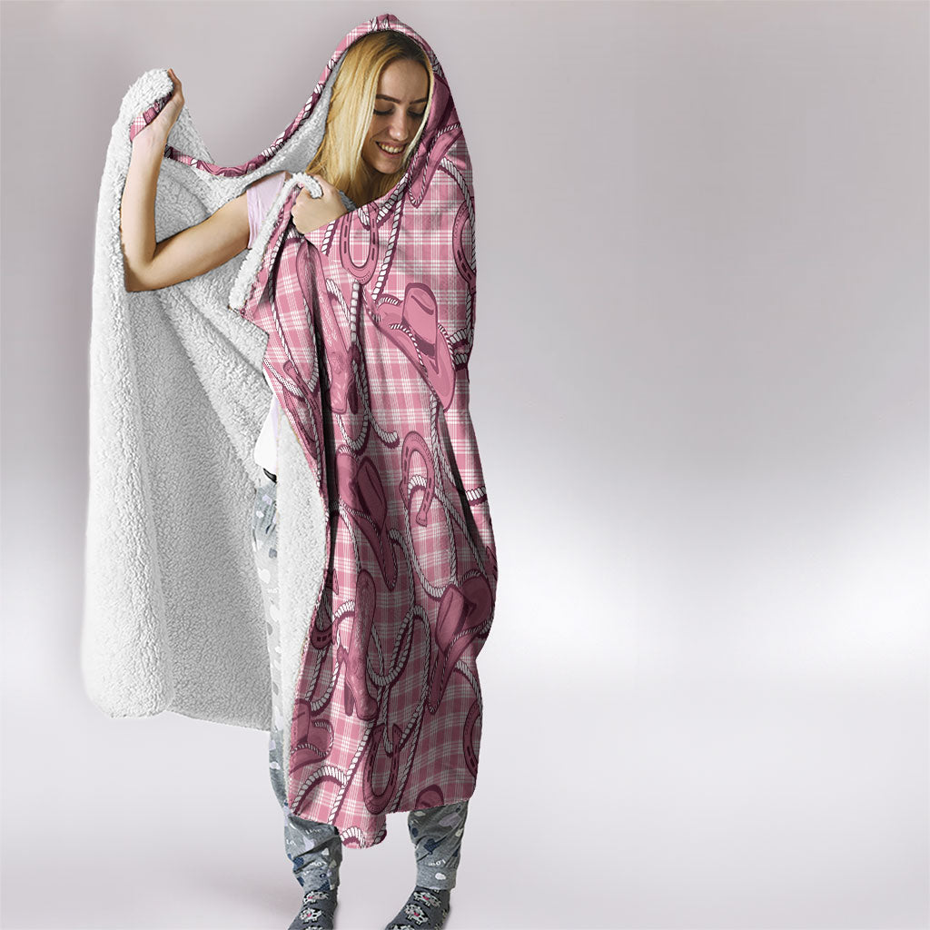 Pink Hawaii Palaka Cowboy Hooded Blanket Hawaiian Paniolo Festival Spirit LT19 - Polynesian Pride