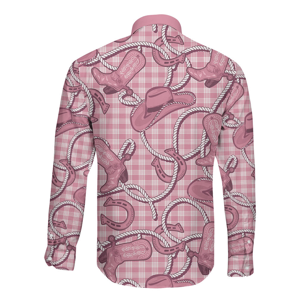 Pink Hawaii Palaka Cowboy Long Sleeve Button Shirt Hawaiian Paniolo Festival Spirit LT19 - Polynesian Pride