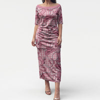 Pink Hawaii Palaka Cowboy Puletasi Hawaiian Paniolo Festival Spirit LT19 Long Dress Pink - Polynesian Pride