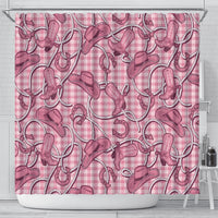 Pink Hawaii Palaka Cowboy Shower Curtain Hawaiian Paniolo Festival Spirit LT19 - Polynesian Pride