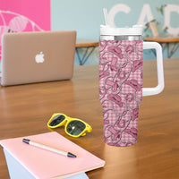 Pink Hawaii Palaka Cowboy Tumbler With Handle Hawaiian Paniolo Festival Spirit LT19 - Polynesian Pride