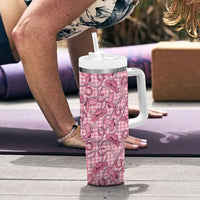 Pink Hawaii Palaka Cowboy Tumbler With Handle Hawaiian Paniolo Festival Spirit LT19 - Polynesian Pride