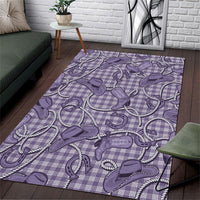 Purple Hawaii Palaka Cowboy Area Rug Hawaiian Paniolo Festival Spirit LT19 Purple - Polynesian Pride
