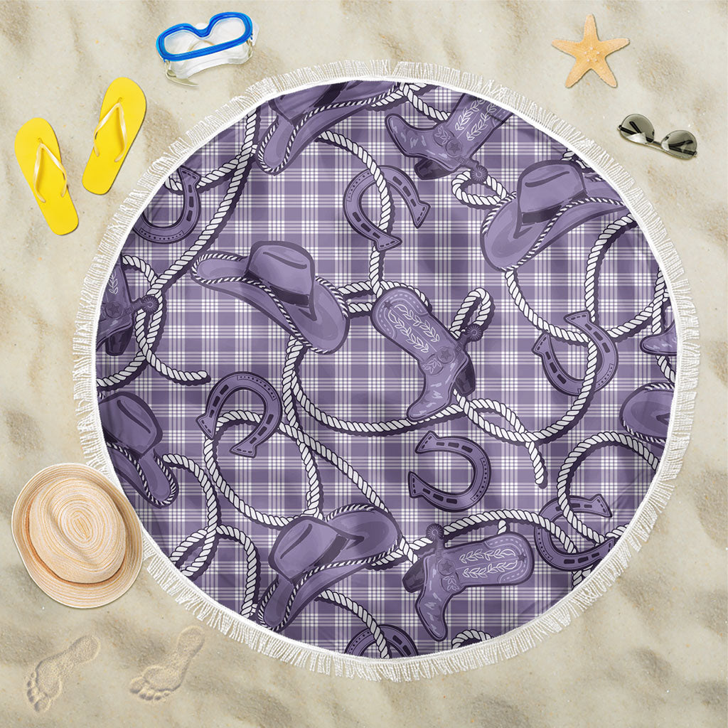 Purple Hawaii Palaka Cowboy Beach Blanket Hawaiian Paniolo Festival Spirit LT19 One Size 150cm Purple - Polynesian Pride