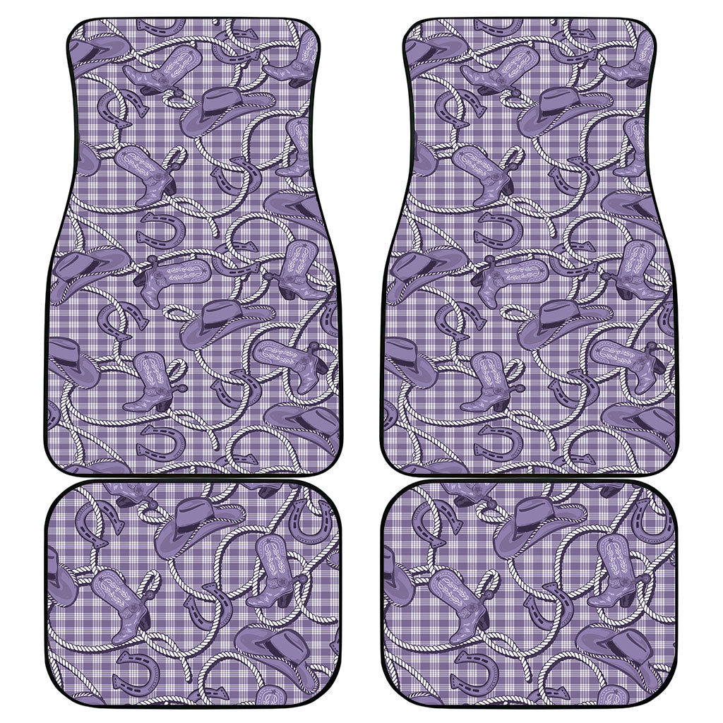 Purple Hawaii Palaka Cowboy Car Mats Hawaiian Paniolo Festival Spirit LT19 - Polynesian Pride