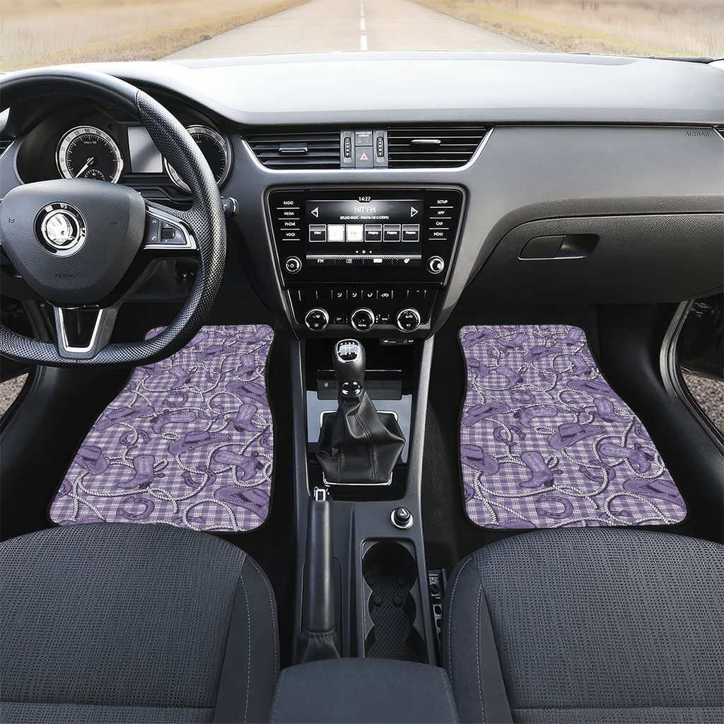 Purple Hawaii Palaka Cowboy Car Mats Hawaiian Paniolo Festival Spirit LT19 Set 2pcs - Front Purple - Polynesian Pride