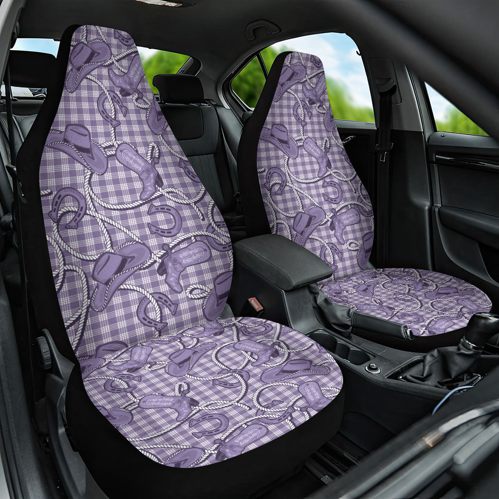 Purple Hawaii Palaka Cowboy Car Seat Cover Hawaiian Paniolo Festival Spirit