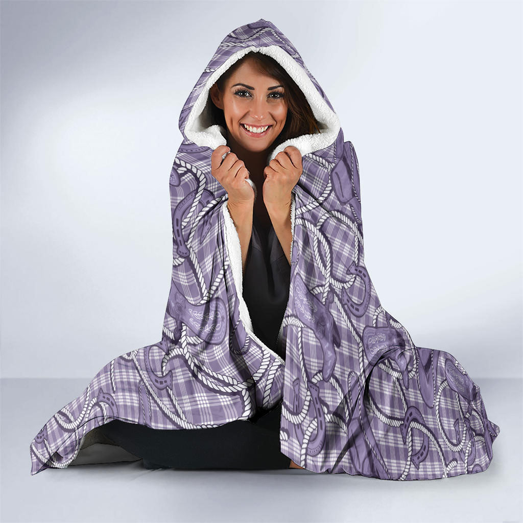 Purple Hawaii Palaka Cowboy Hooded Blanket Hawaiian Paniolo Festival Spirit LT19 - Polynesian Pride