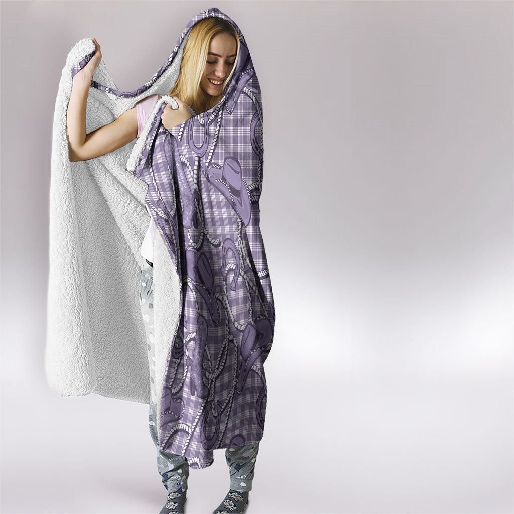 Purple Hawaii Palaka Cowboy Hooded Blanket Hawaiian Paniolo Festival Spirit LT19 - Polynesian Pride