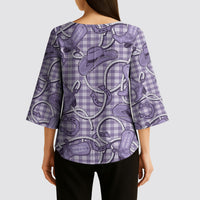 Purple Hawaii Palaka Cowboy Kimono Sleeve Blouse Hawaiian Paniolo Festival Spirit LT19 - Polynesian Pride