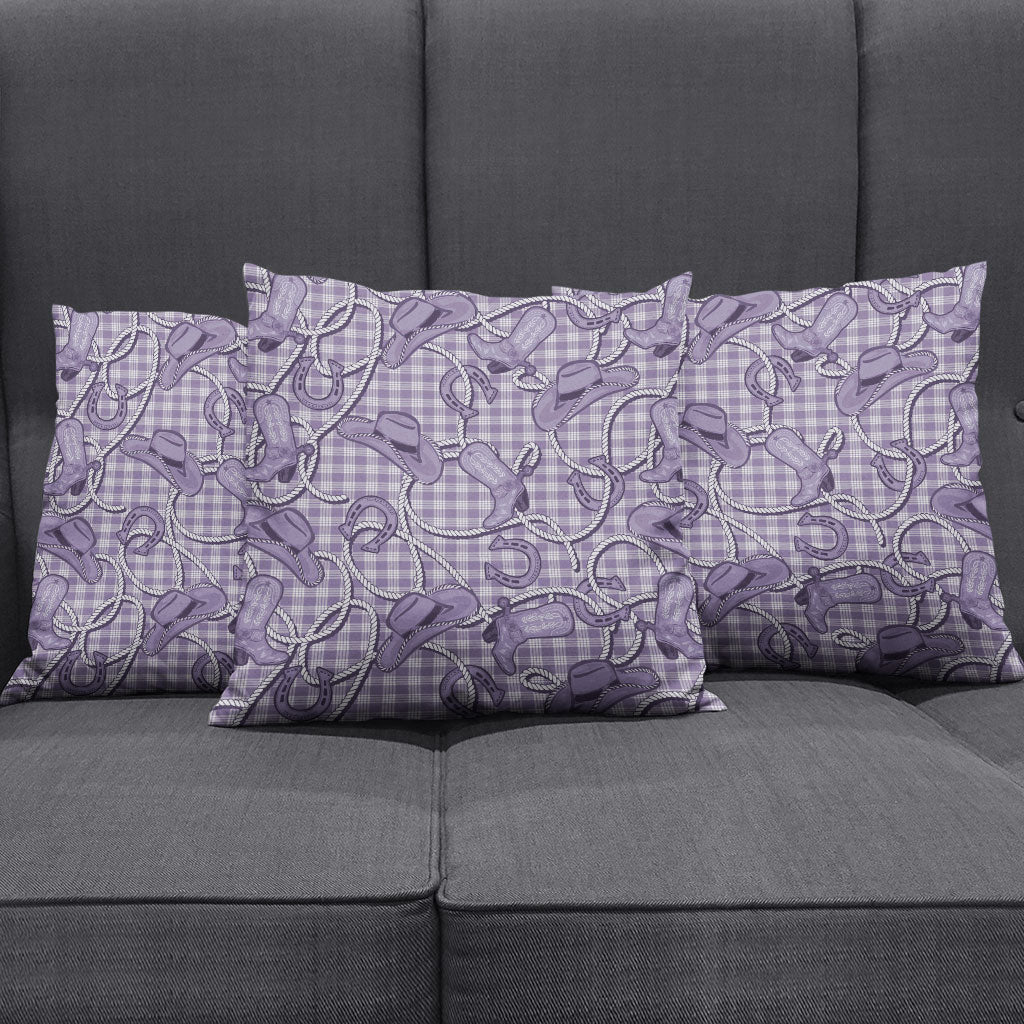 Purple Hawaii Palaka Cowboy Pillow Cover Hawaiian Paniolo Festival Spirit LT19 - Polynesian Pride