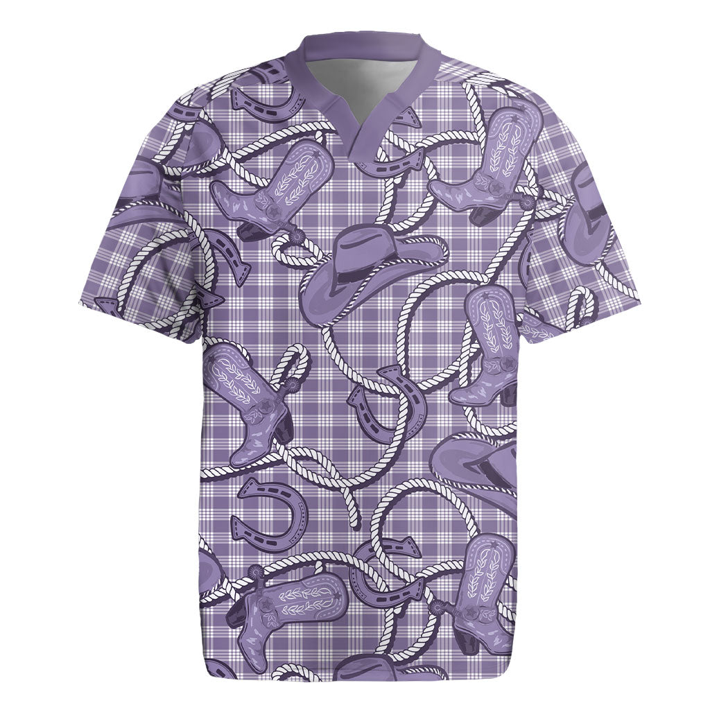 Purple Hawaii Palaka Cowboy Rugby Jersey Hawaiian Paniolo Festival Spirit