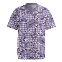 Purple Hawaii Palaka Cowboy Rugby Jersey Hawaiian Paniolo Festival Spirit LT19 Purple - Polynesian Pride