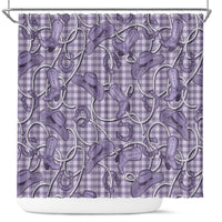 Purple Hawaii Palaka Cowboy Shower Curtain Hawaiian Paniolo Festival Spirit LT19 Purple - Polynesian Pride