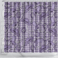Purple Hawaii Palaka Cowboy Shower Curtain Hawaiian Paniolo Festival Spirit LT19 - Polynesian Pride
